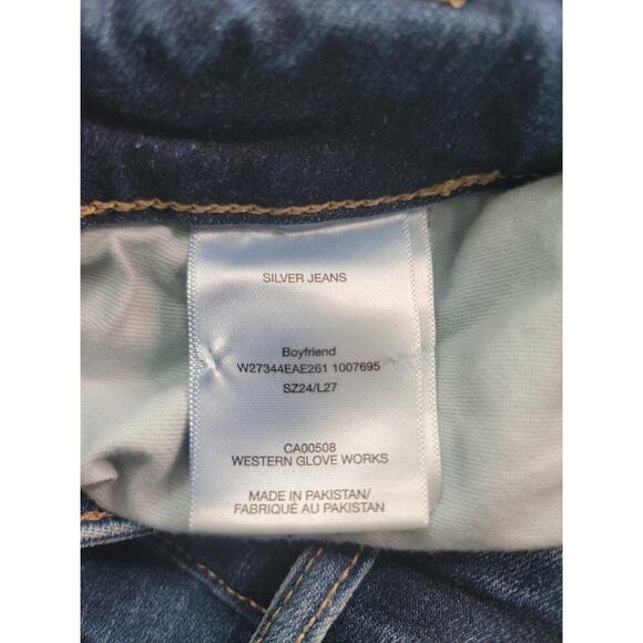 Silver Jeans Womens Sz Plus 24 Boyfriend Jean Distressed High Rise Stretch - Picture 8 of 11